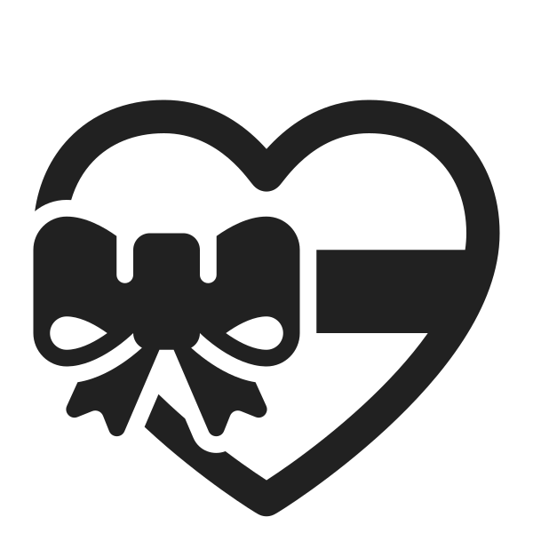 Heart With Ribbon High Contrast Vector