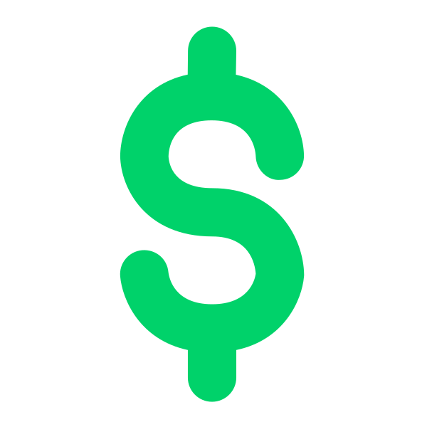 Heavy Dollar Sign Flat Vector