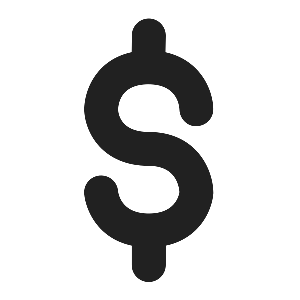 Heavy Dollar Sign High Contrast Vector