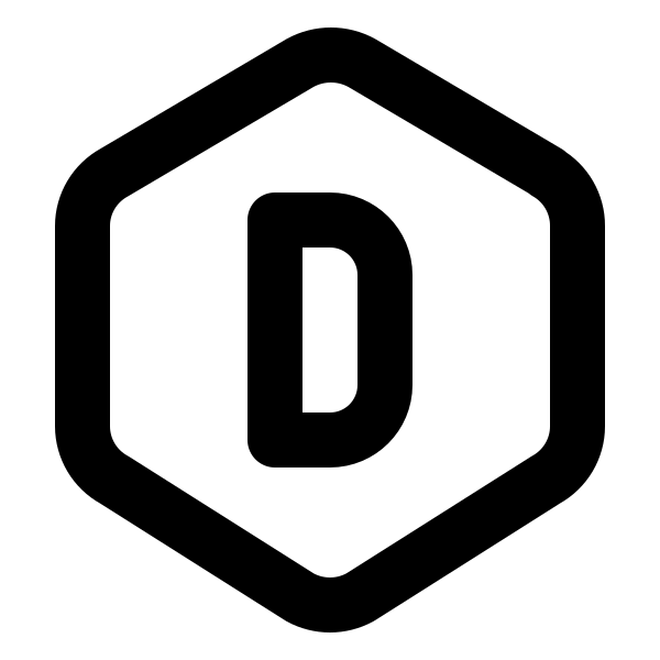 Hexagon Letter D