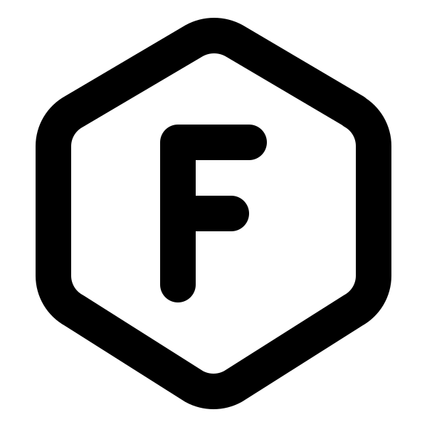 Hexagon Letter F