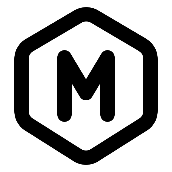Hexagon Letter M