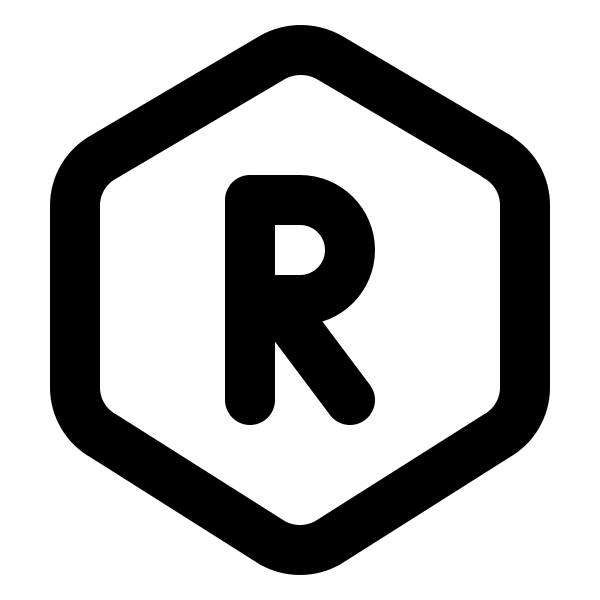 Hexagon Letter R