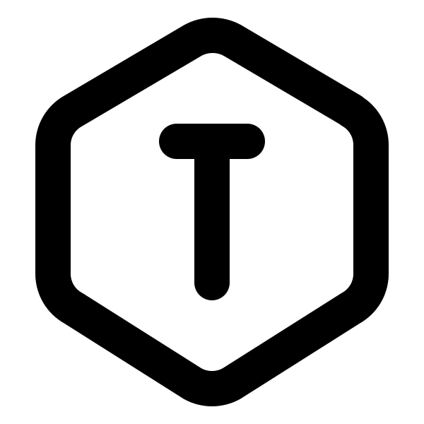 Hexagon Letter T