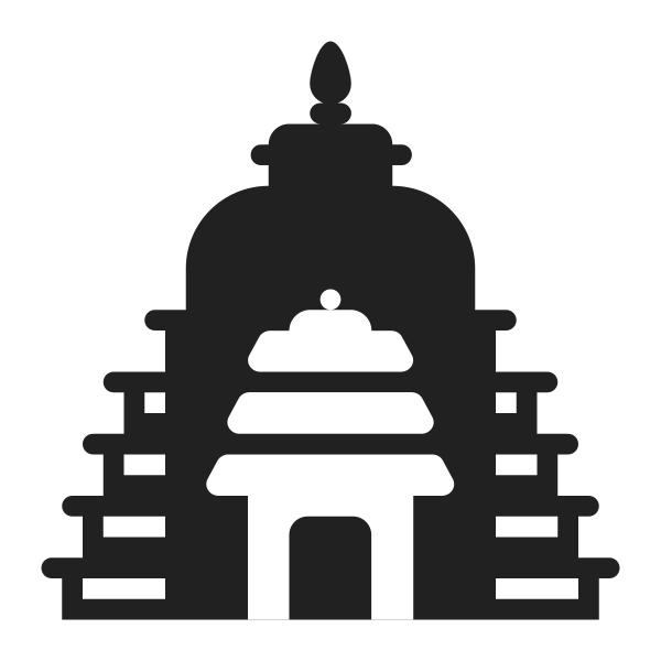 Hindu Temple High Contrast Vector