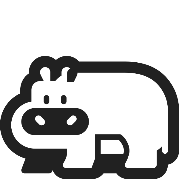 Hippopotamus High Contrast Vector