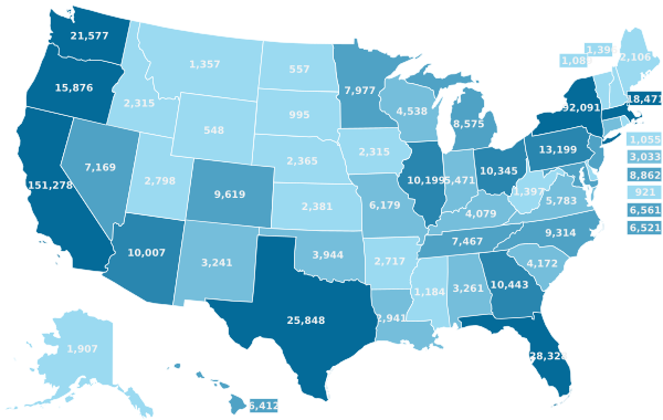 Homelessness Statistics By State, United States Interagency Council On Homelessness (2019)