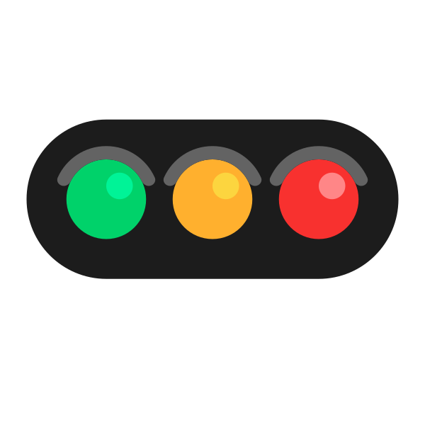 Horizontal Traffic Light Flat Vector