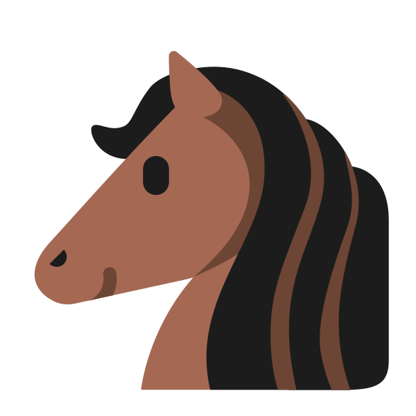 Horse Face Flat Vector