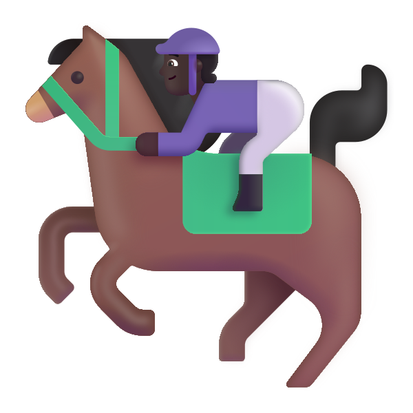 Horse Racing Color Dark Vector