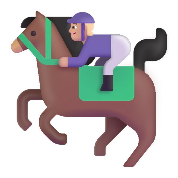 Horse Racing Color Medium Light Vector