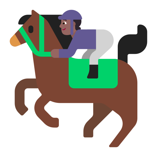 Horse Racing Flat Medium Dark Vector