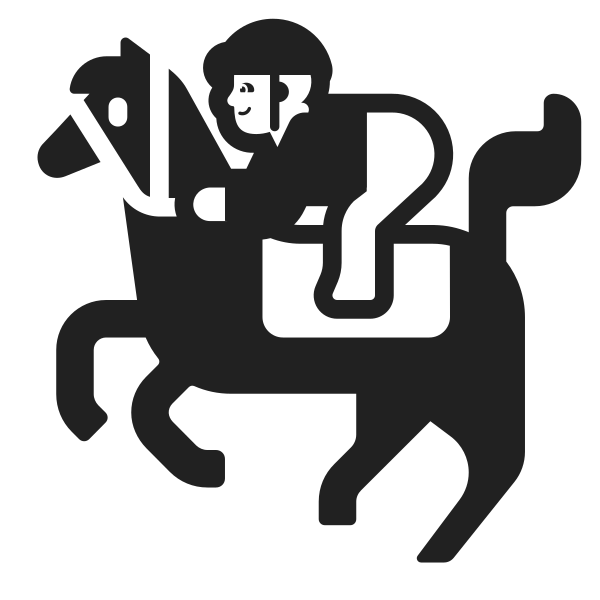 Horse Racing High Contrast Default Vector