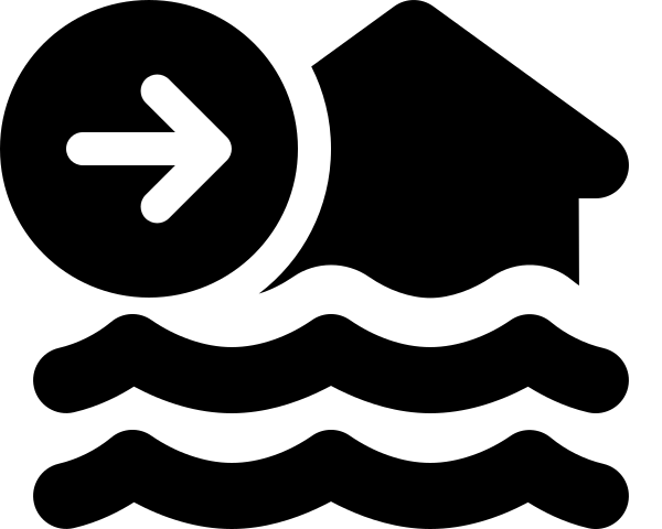 House Flood Water Circle Arrow Right