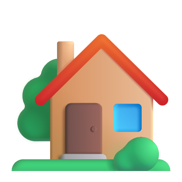 House With Garden Color Vector