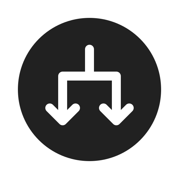Ic Fluent Arrow Circle Down Split 20 Filled