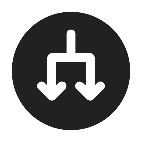 Ic Fluent Arrow Circle Down Split 24 Filled