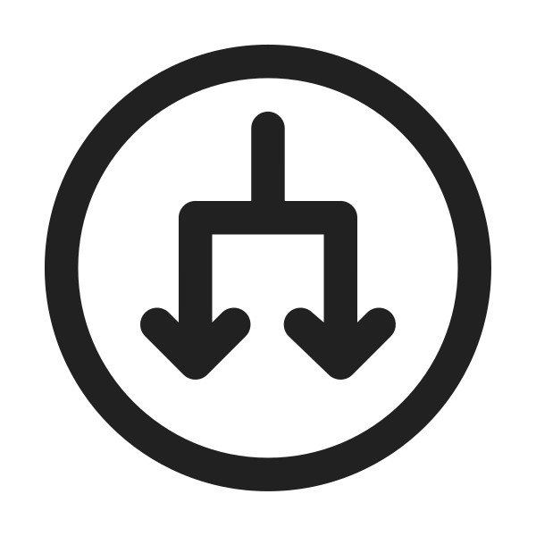 Ic Fluent Arrow Circle Down Split 24 Regular