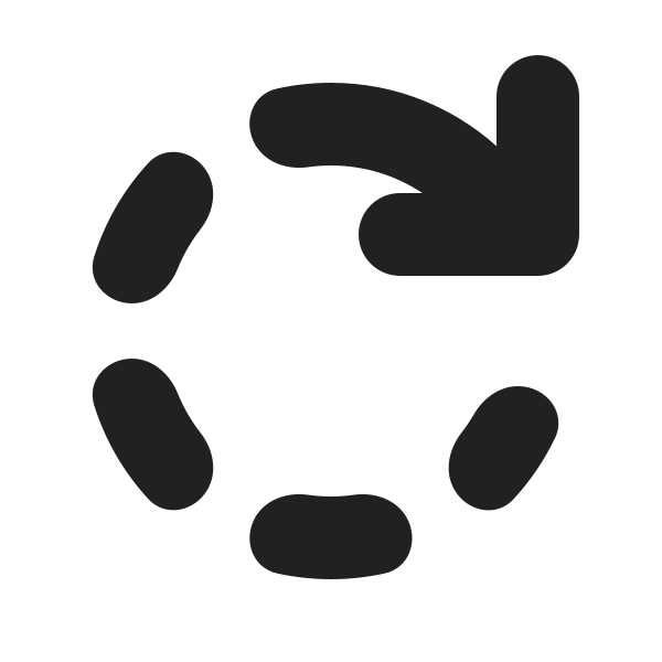 Ic Fluent Arrow Clockwise Dashes 12 Filled
