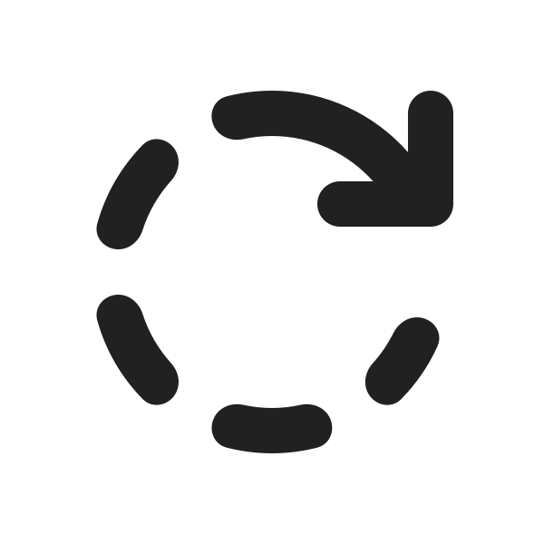 Ic Fluent Arrow Clockwise Dashes 12 Regular