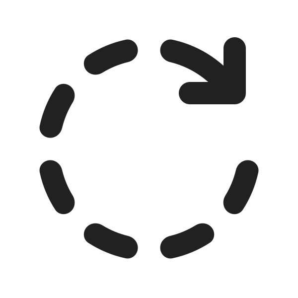 Ic Fluent Arrow Clockwise Dashes 20 Filled