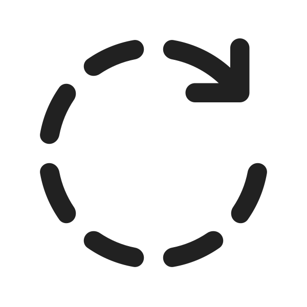Ic Fluent Arrow Clockwise Dashes 48 Filled