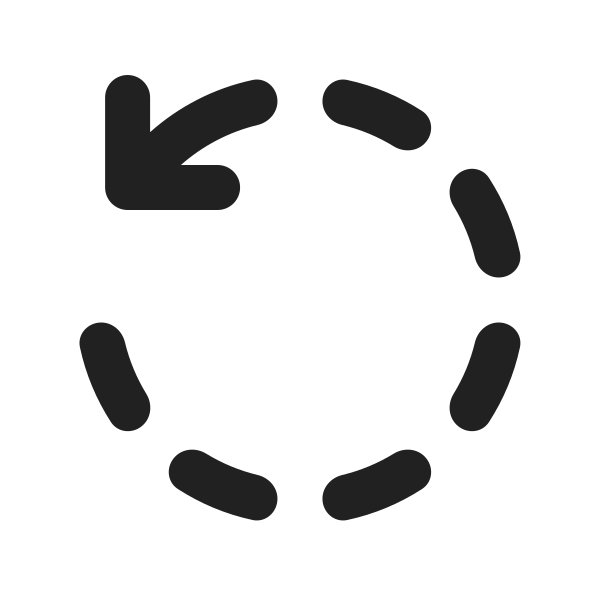 Ic Fluent Arrow Counterclockwise Dashes 20 Filled