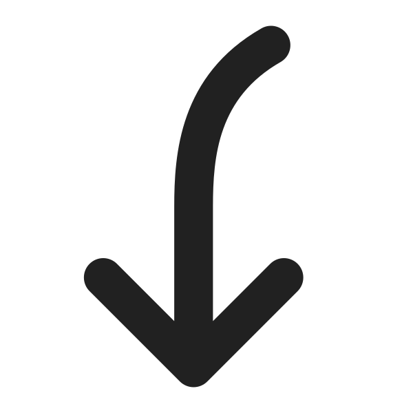 Ic Fluent Arrow Curve Down Left 16 Filled