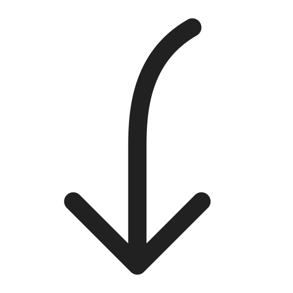 Ic Fluent Arrow Curve Down Left 16 Regular