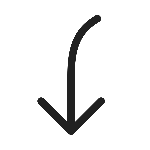 Ic Fluent Arrow Curve Down Left 20 Regular