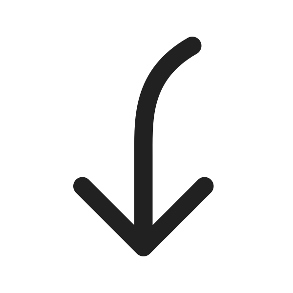 Ic Fluent Arrow Curve Down Left 24 Regular