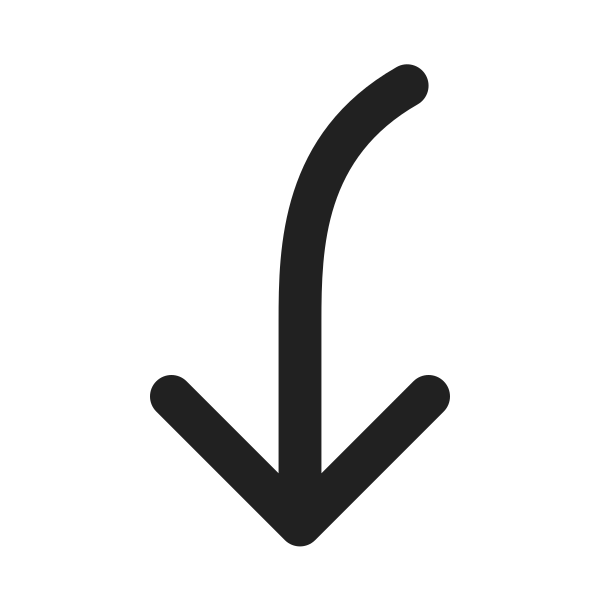 Ic Fluent Arrow Curve Down Left 28 Filled