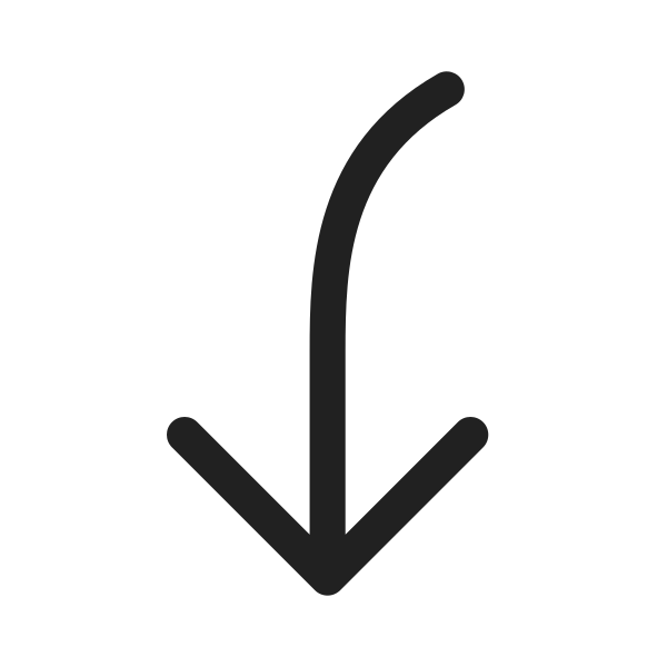 Ic Fluent Arrow Curve Down Left 28 Regular
