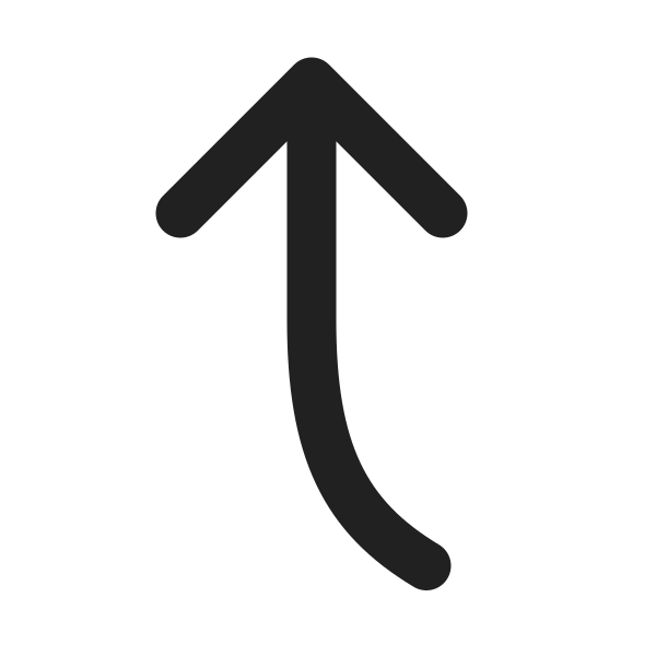 Ic Fluent Arrow Curve Up Left 20 Filled