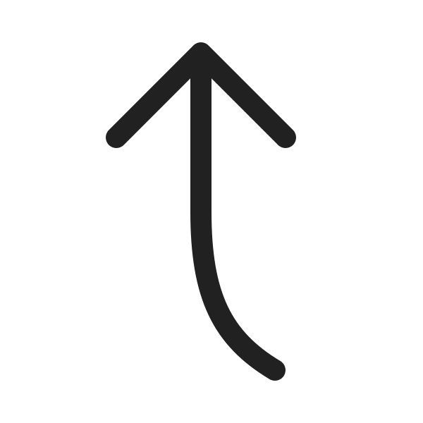 Ic Fluent Arrow Curve Up Left 20 Regular