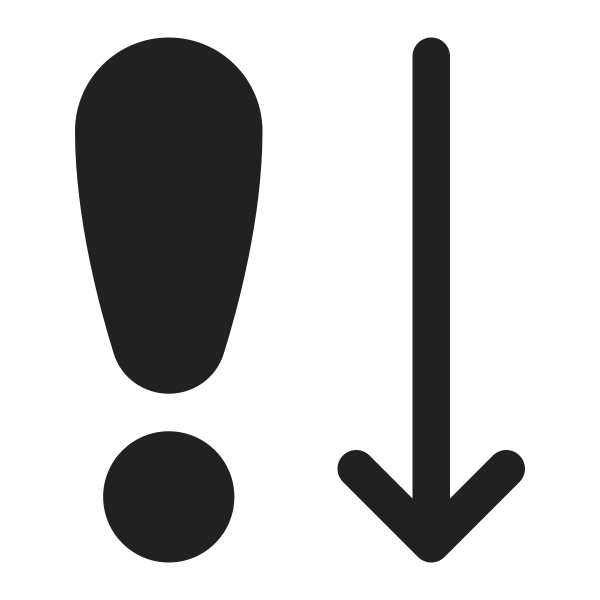 Ic Fluent Arrow Down Exclamation 16 Filled