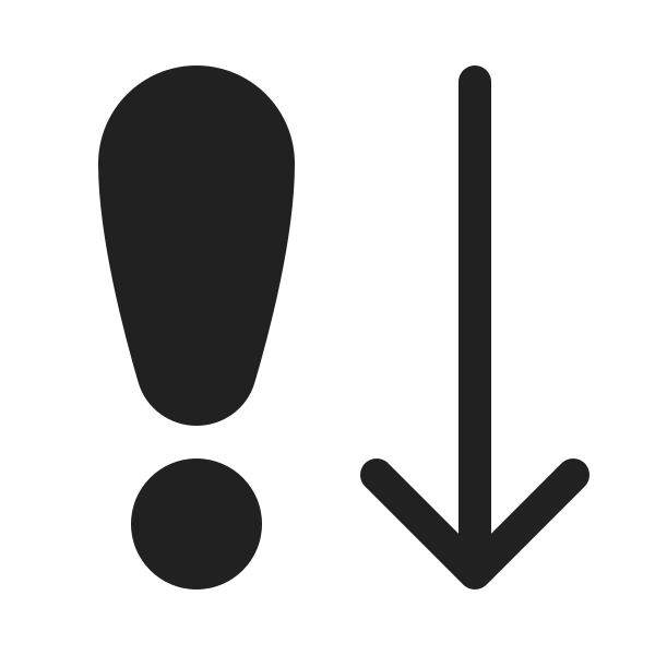 Ic Fluent Arrow Down Exclamation 20 Filled