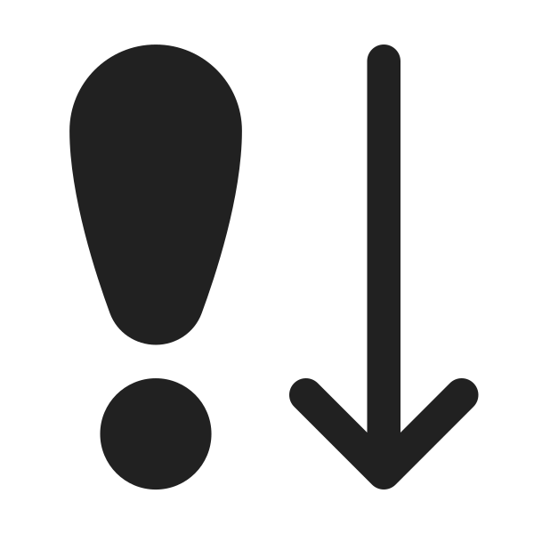Ic Fluent Arrow Down Exclamation 24 Filled