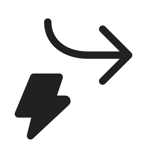 Ic Fluent Arrow Forward Down Lightning 20 Regular