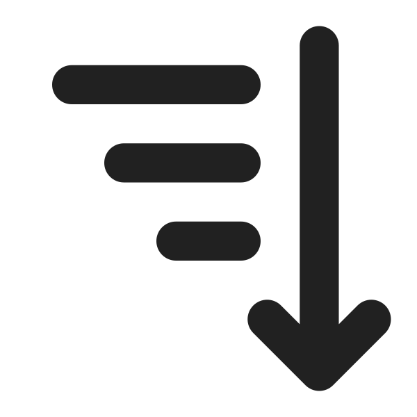 Ic Fluent Arrow Sort Down Lines 16 Filled