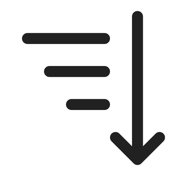 Ic Fluent Arrow Sort Down Lines 16 Regular