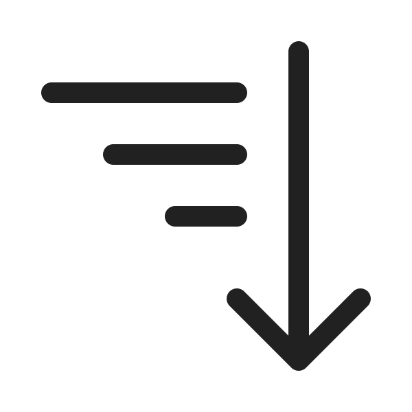 Ic Fluent Arrow Sort Down Lines 20 Regular