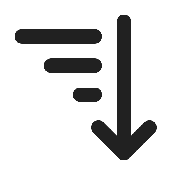 Ic Fluent Arrow Sort Down Lines 24 Filled