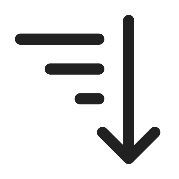 Ic Fluent Arrow Sort Down Lines 24 Regular