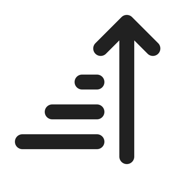 Ic Fluent Arrow Sort Up Lines 24 Filled