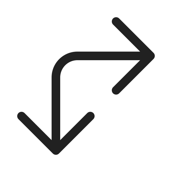 Ic Fluent Arrow Turn Bidirectional Down Right 20 Regular