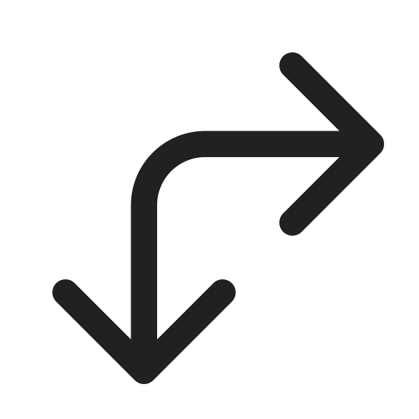 Ic Fluent Arrow Turn Bidirectional Down Right 24 Regular