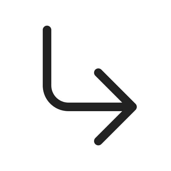 Ic Fluent Arrow Turn Down Right 20 Regular
