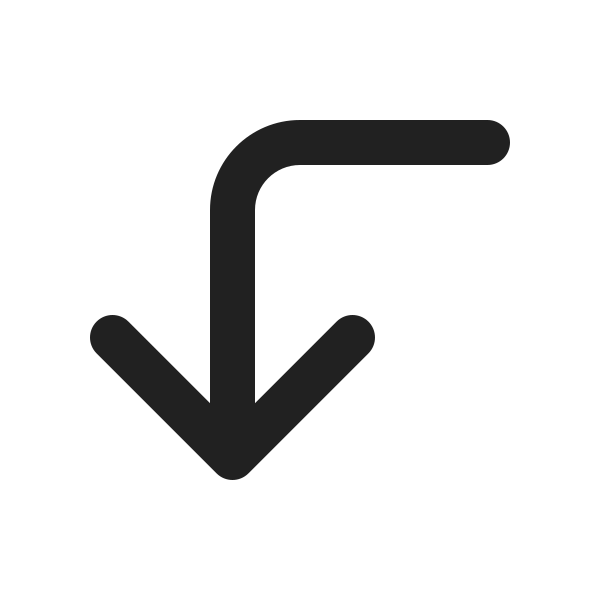 Ic Fluent Arrow Turn Left Down 20 Filled