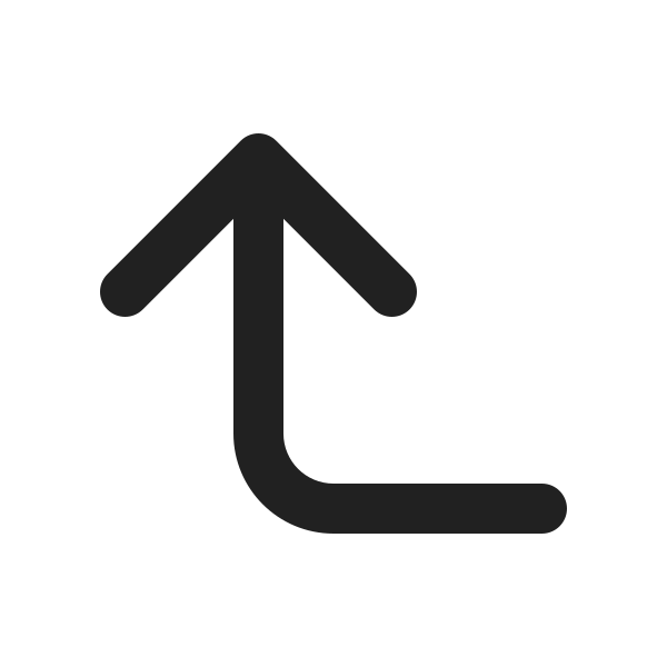 Ic Fluent Arrow Turn Left Up 20 Filled
